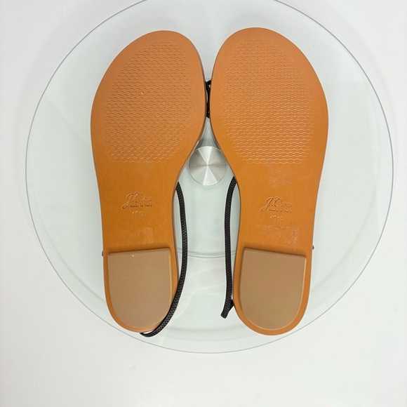J. Crew Sorrento Black Asymmetric Strap Flat Sandals Women’s 10.5 Summer Dressy - Picture 5 of 6